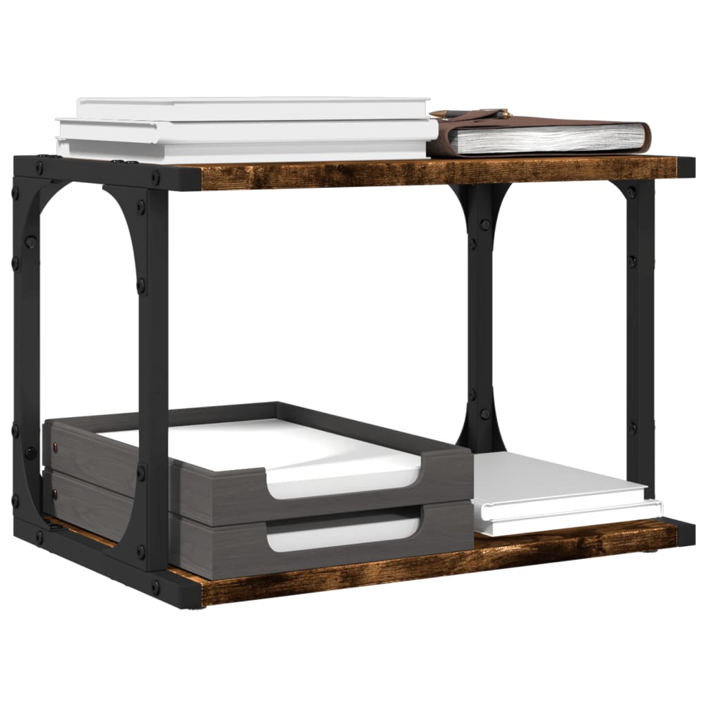 Suporte impressora 2 prateleiras deriv. madeira carvalho fumado