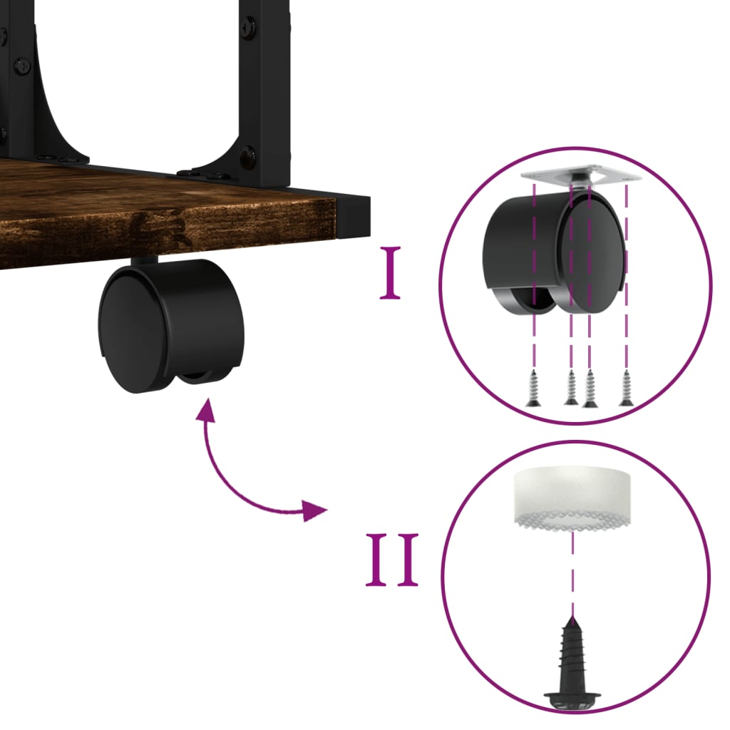 Suporte impressora 2 prateleiras deriv. madeira carvalho fumado