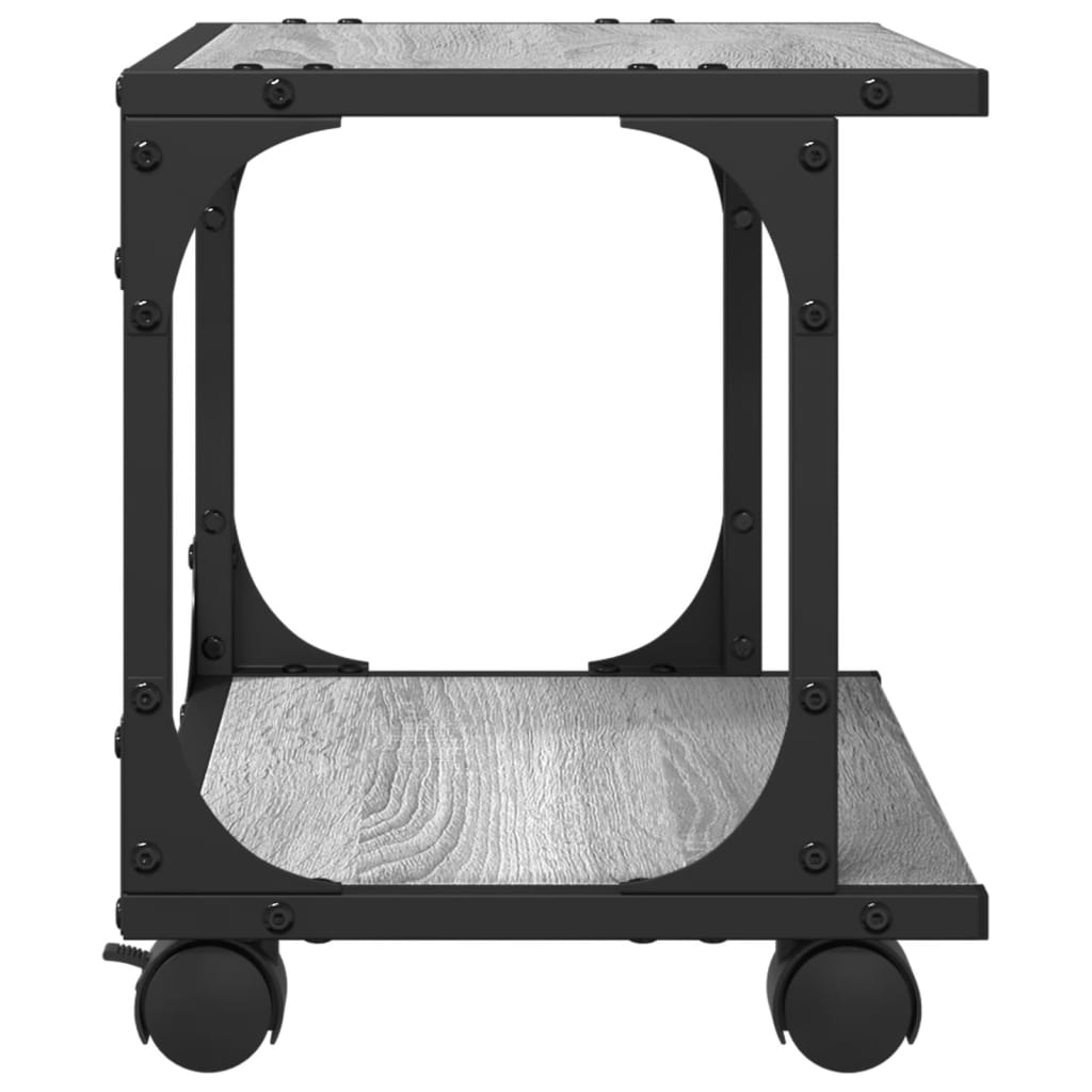 Suporte impressora 2 prateleiras deriv. madeira cinzento sonoma