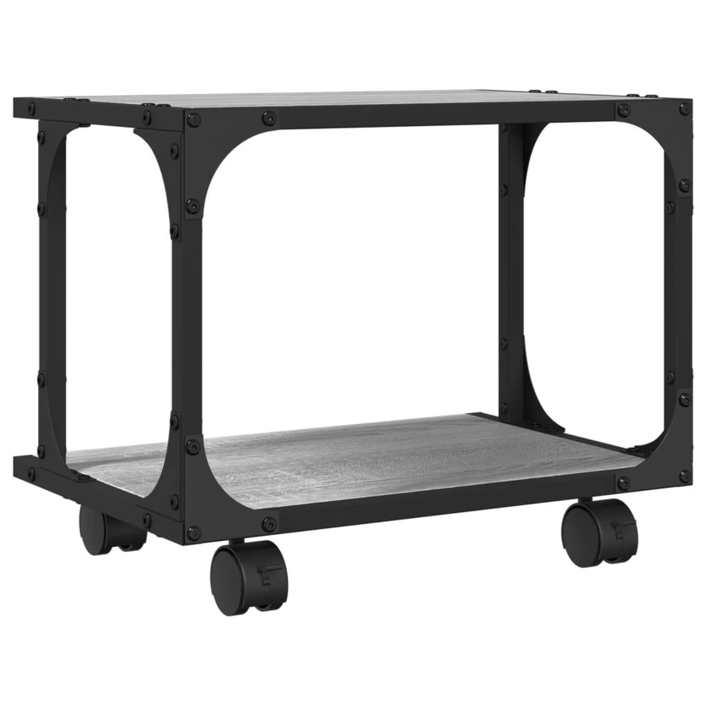 Suporte impressora 2 prateleiras deriv. madeira cinzento sonoma