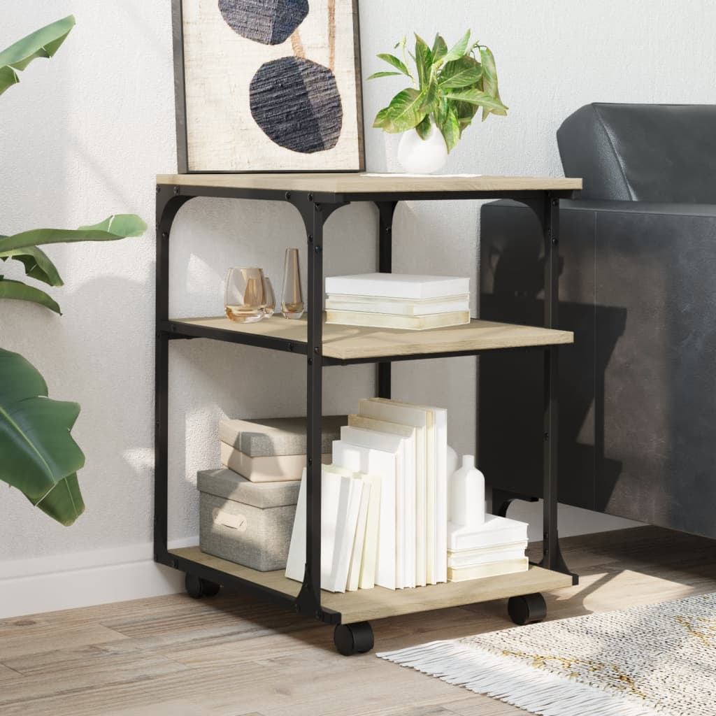 Suporte impressora 3 prateleiras deriv. madeira carvalho sonoma