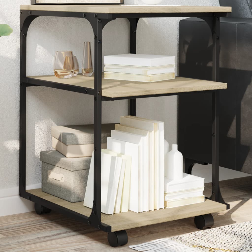 Suporte impressora 3 prateleiras deriv. madeira carvalho sonoma