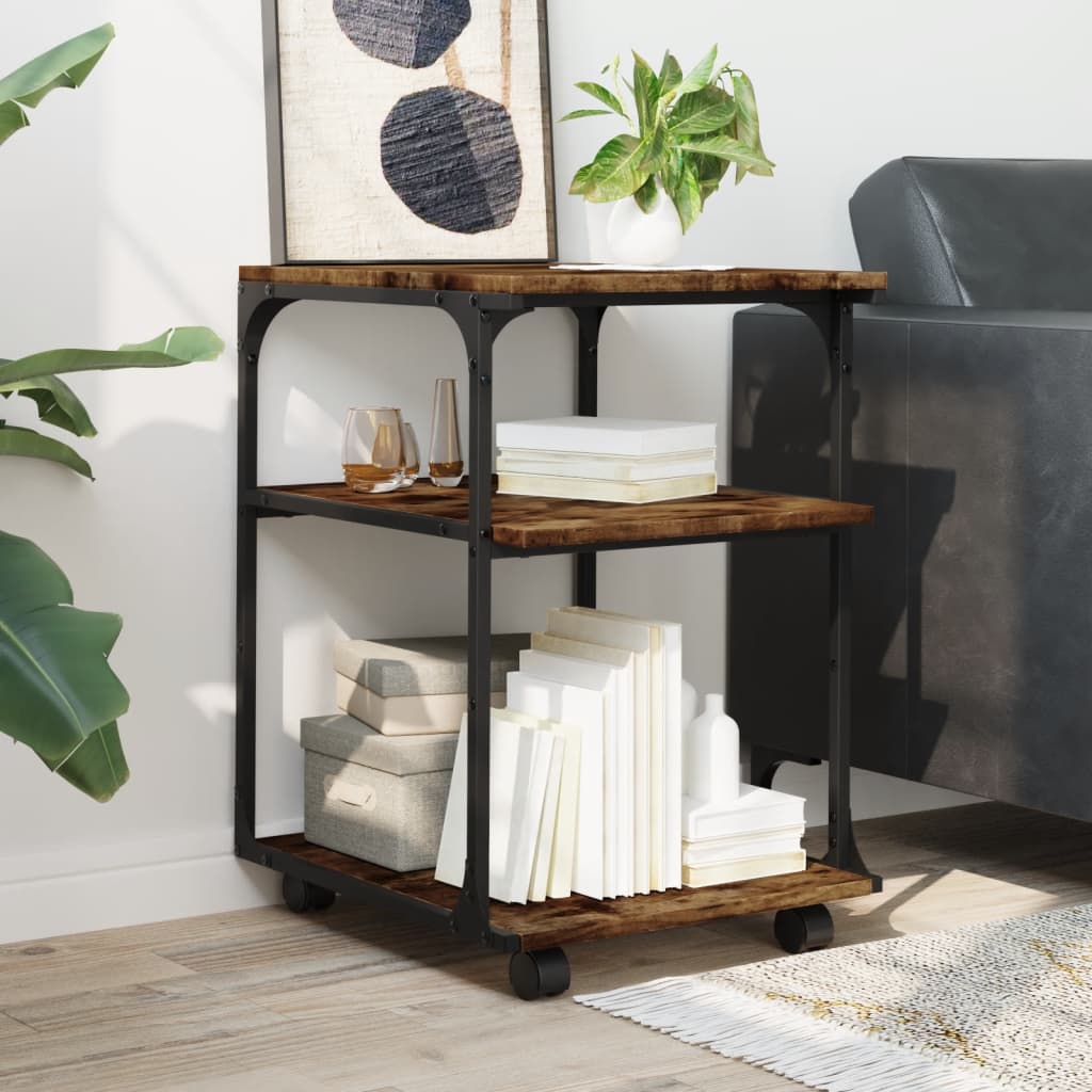 Suporte impressora 3 prateleiras deriv. madeira carvalho fumado