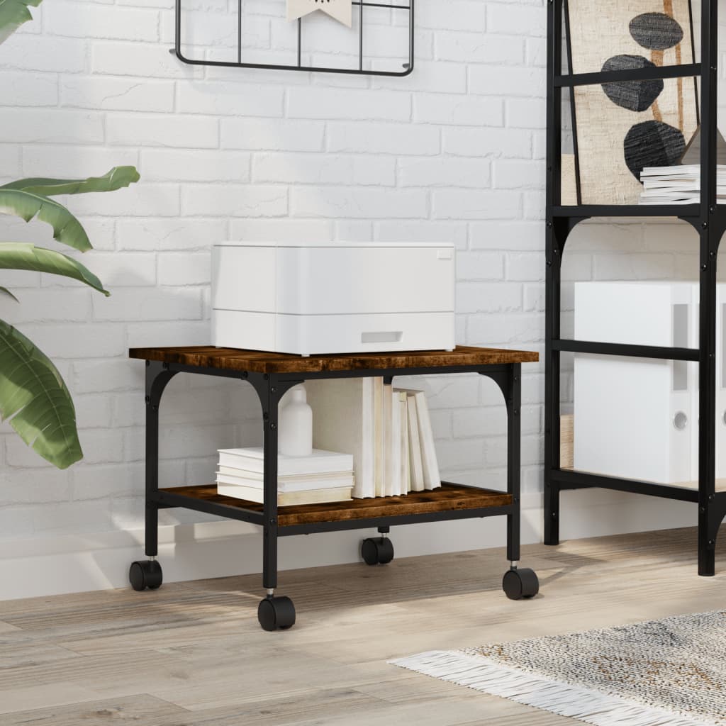 Suporte impressora 2 prateleiras deriv. madeira carvalho fumado