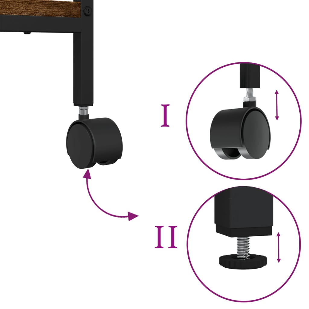Suporte impressora 2 prateleiras deriv. madeira carvalho fumado