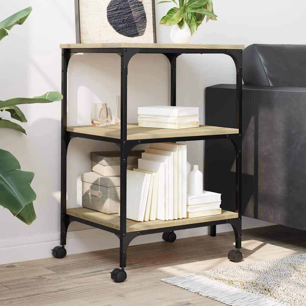 Suporte impressora 3 prateleiras deriv. madeira carvalho sonoma