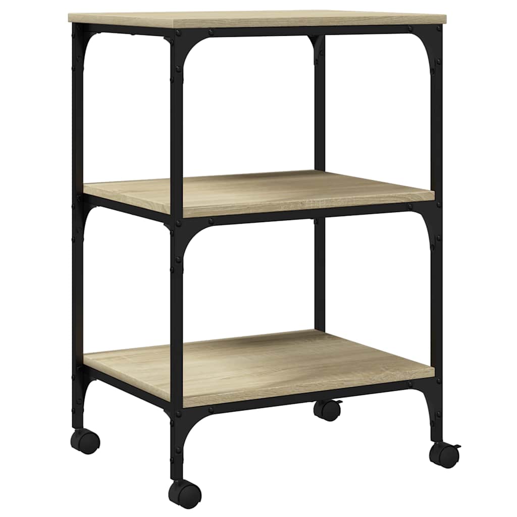 Suporte impressora 3 prateleiras deriv. madeira carvalho sonoma