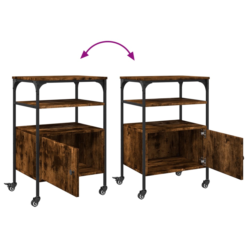 Suporte impressora 3 prateleiras deriv. madeira carvalho fumado