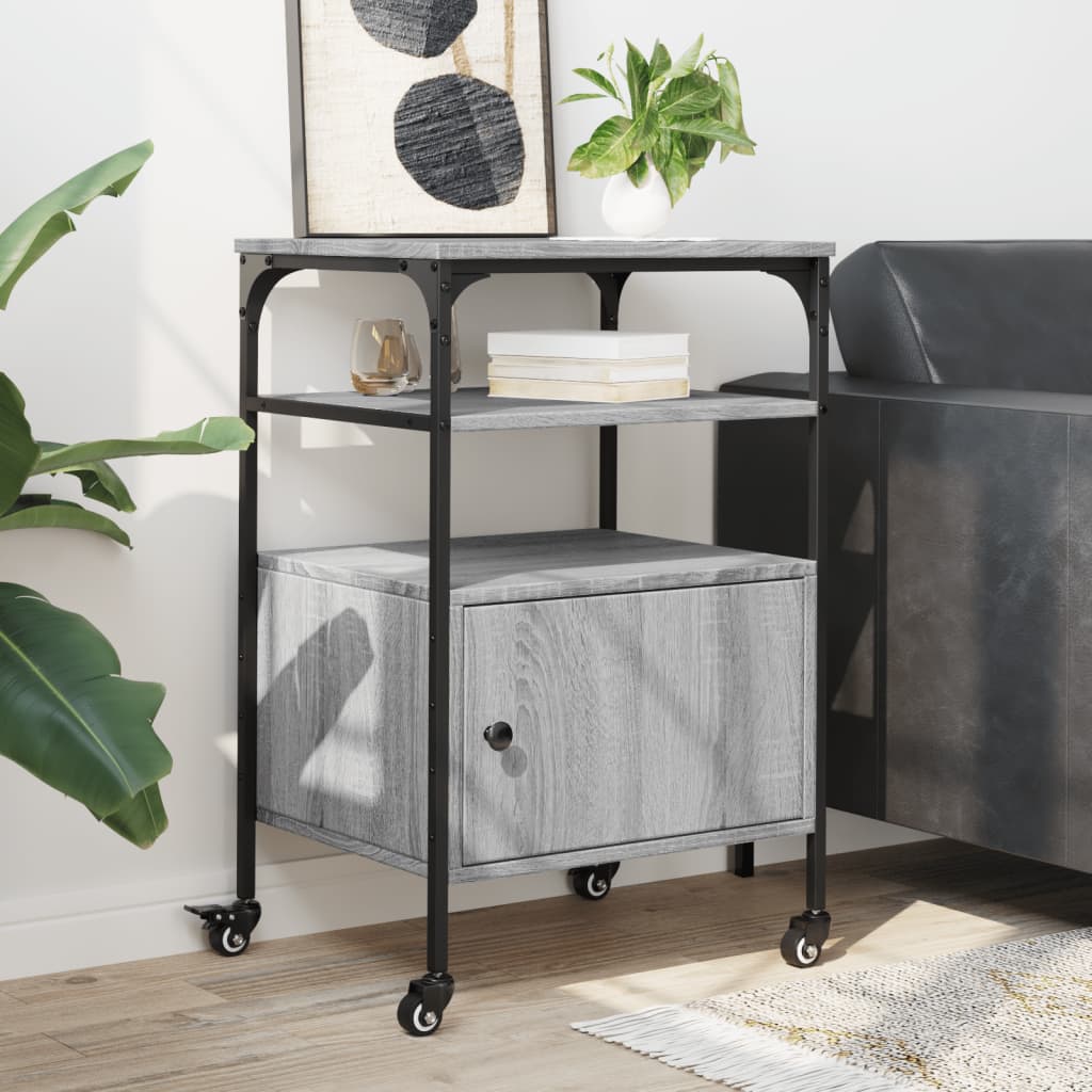 Suporte impressora 3 prateleiras deriv. madeira cinza sonoma