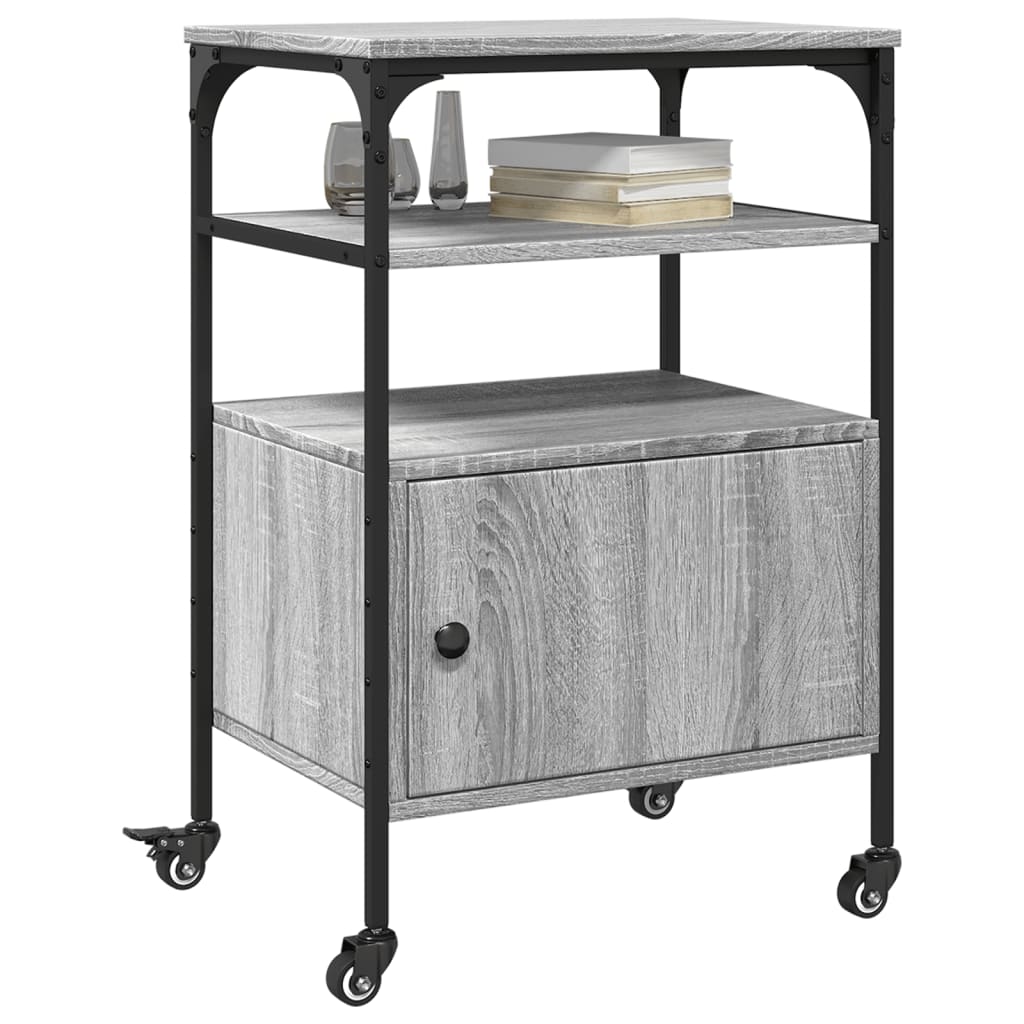 Suporte impressora 3 prateleiras deriv. madeira cinza sonoma