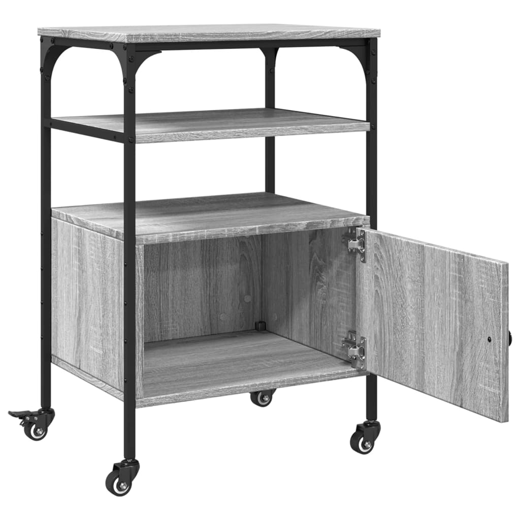 Suporte impressora 3 prateleiras deriv. madeira cinza sonoma