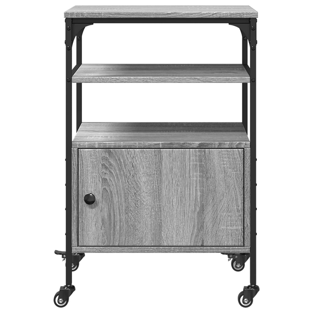 Suporte impressora 3 prateleiras deriv. madeira cinza sonoma