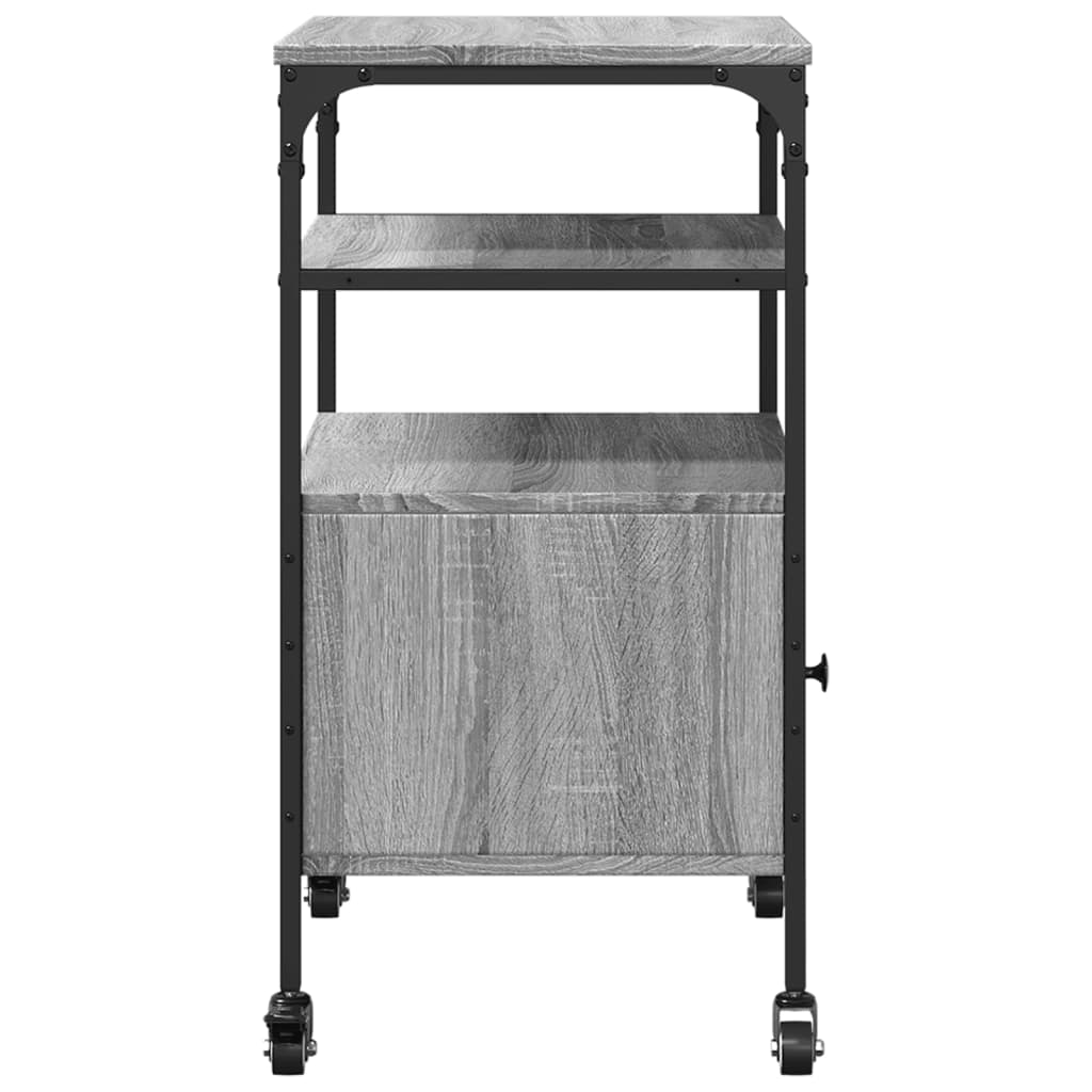 Suporte impressora 3 prateleiras deriv. madeira cinza sonoma