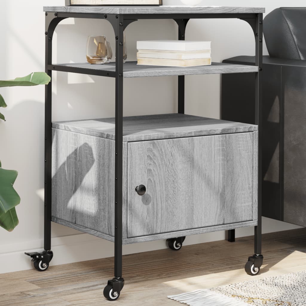 Suporte impressora 3 prateleiras deriv. madeira cinza sonoma