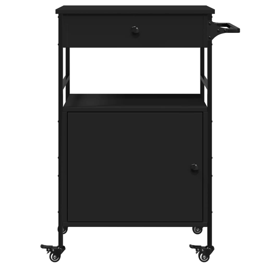 Carrinho de cozinha 56x43x89,5 cm derivados de madeira preto