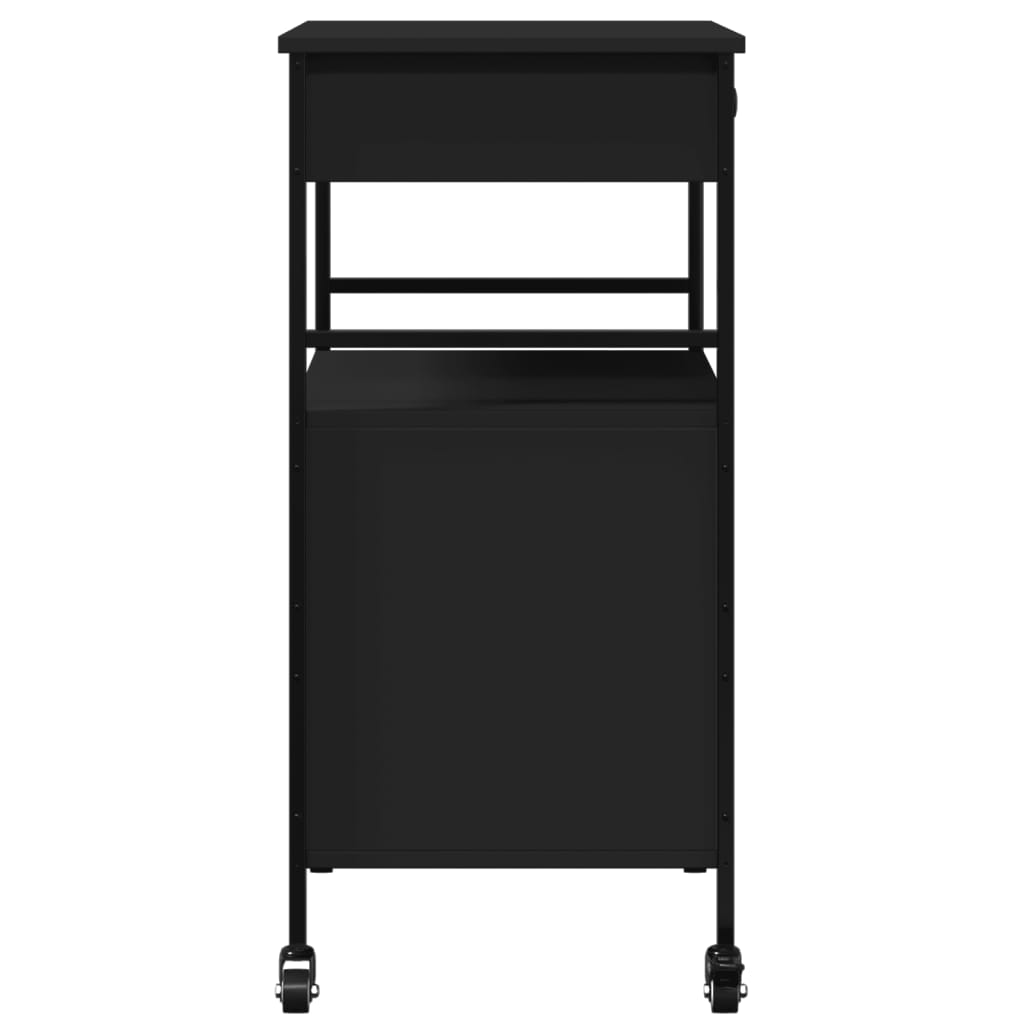 Carrinho de cozinha 56x43x89,5 cm derivados de madeira preto