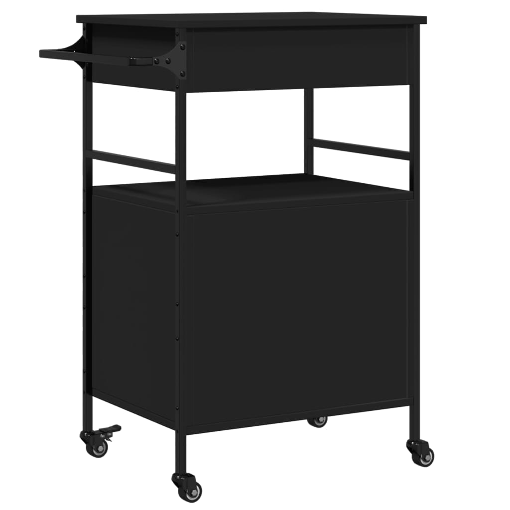Carrinho de cozinha 56x43x89,5 cm derivados de madeira preto