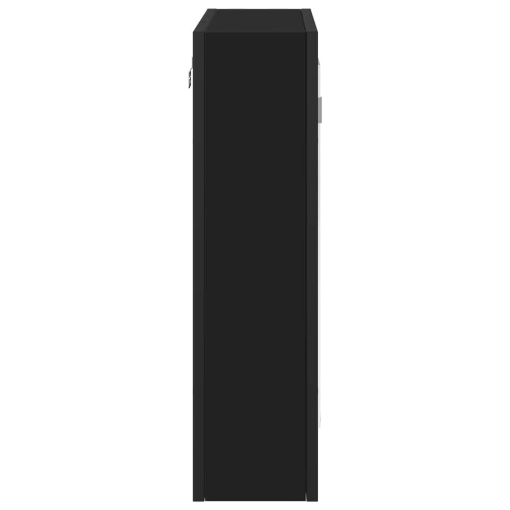 Armário casa banho c/ espelho 60x16x60 cm deriv. madeira preto