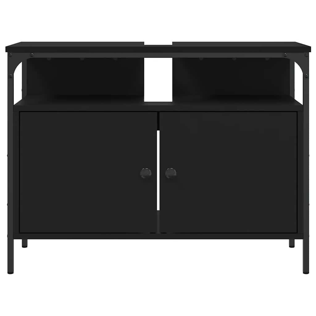 Móvel para lavatório 80x30x60 cm derivados de madeira preto