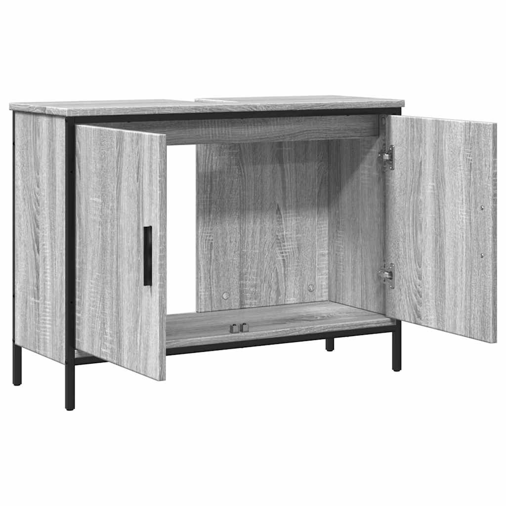 Móvel p/ lavatório 80x30x60cm derivados madeira cinzento sonoma