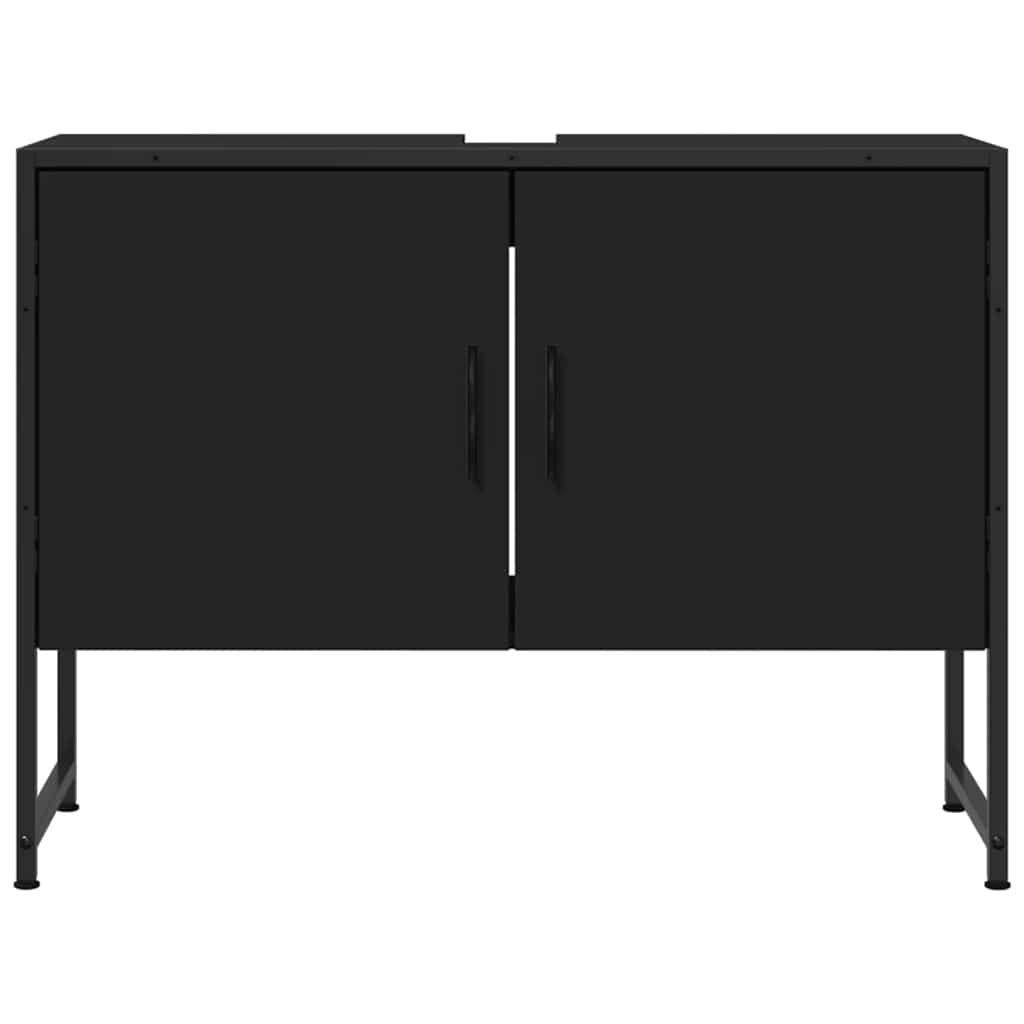 Armário lavatório casa de banho 80x33x60 cm deriv.madeira preto