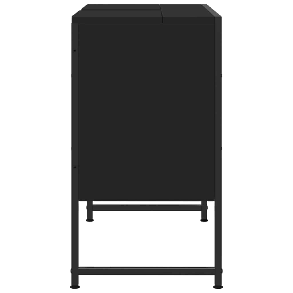 Armário lavatório casa de banho 80x33x60 cm deriv.madeira preto