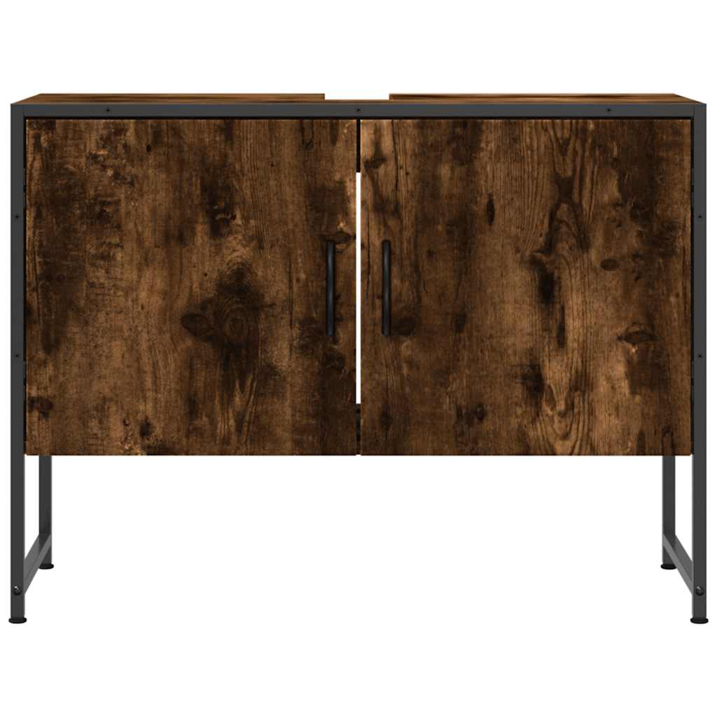 Armário lavatório WC 80x33x60 cm deriv. madeira carvalho fumado