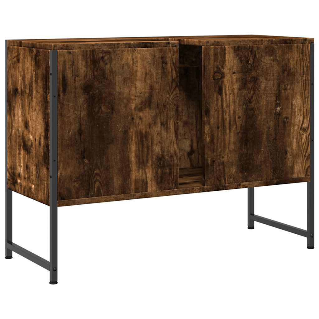 Armário lavatório WC 80x33x60 cm deriv. madeira carvalho fumado