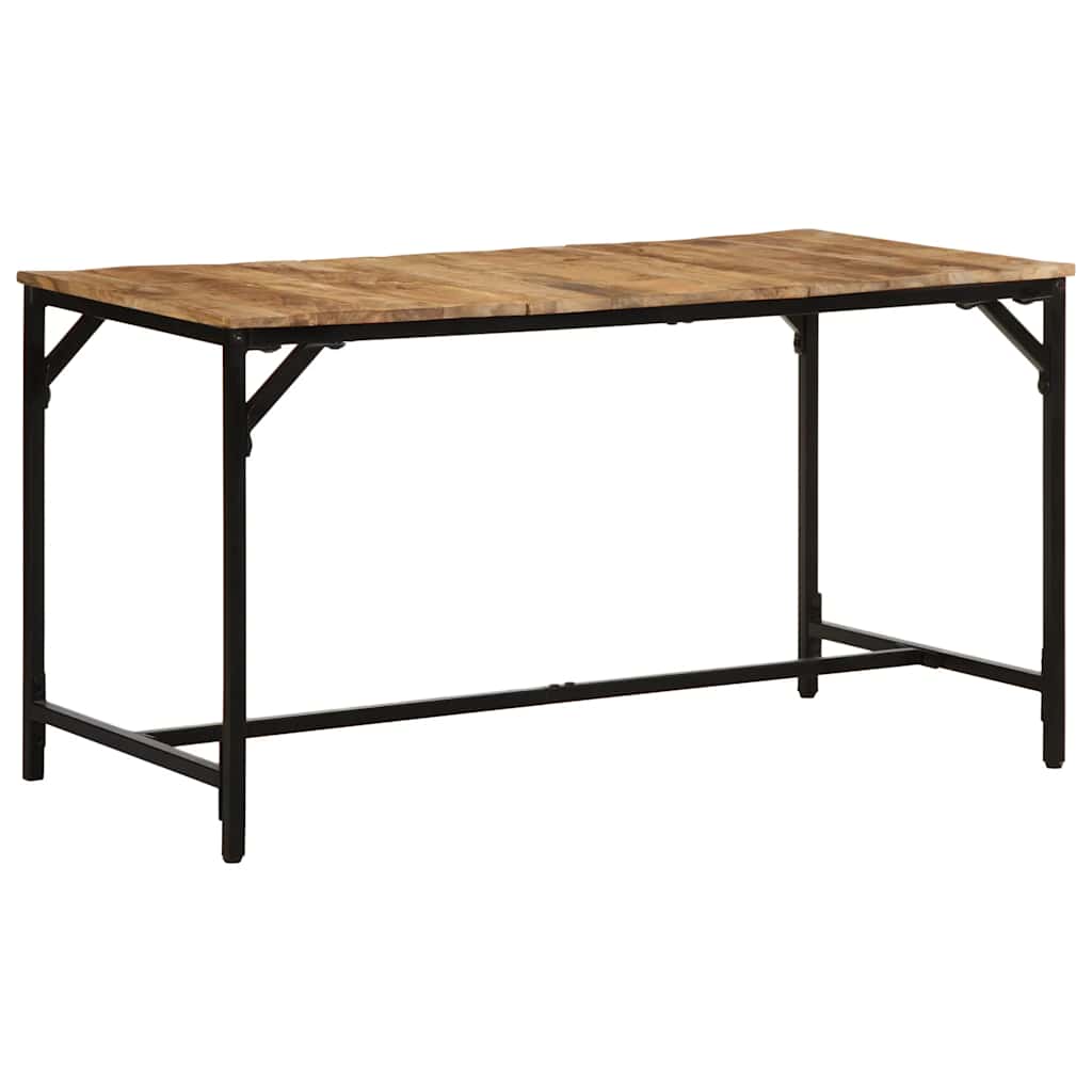 Mesa de jantar 140x70x75 cm madeira de mangueira maciça áspera