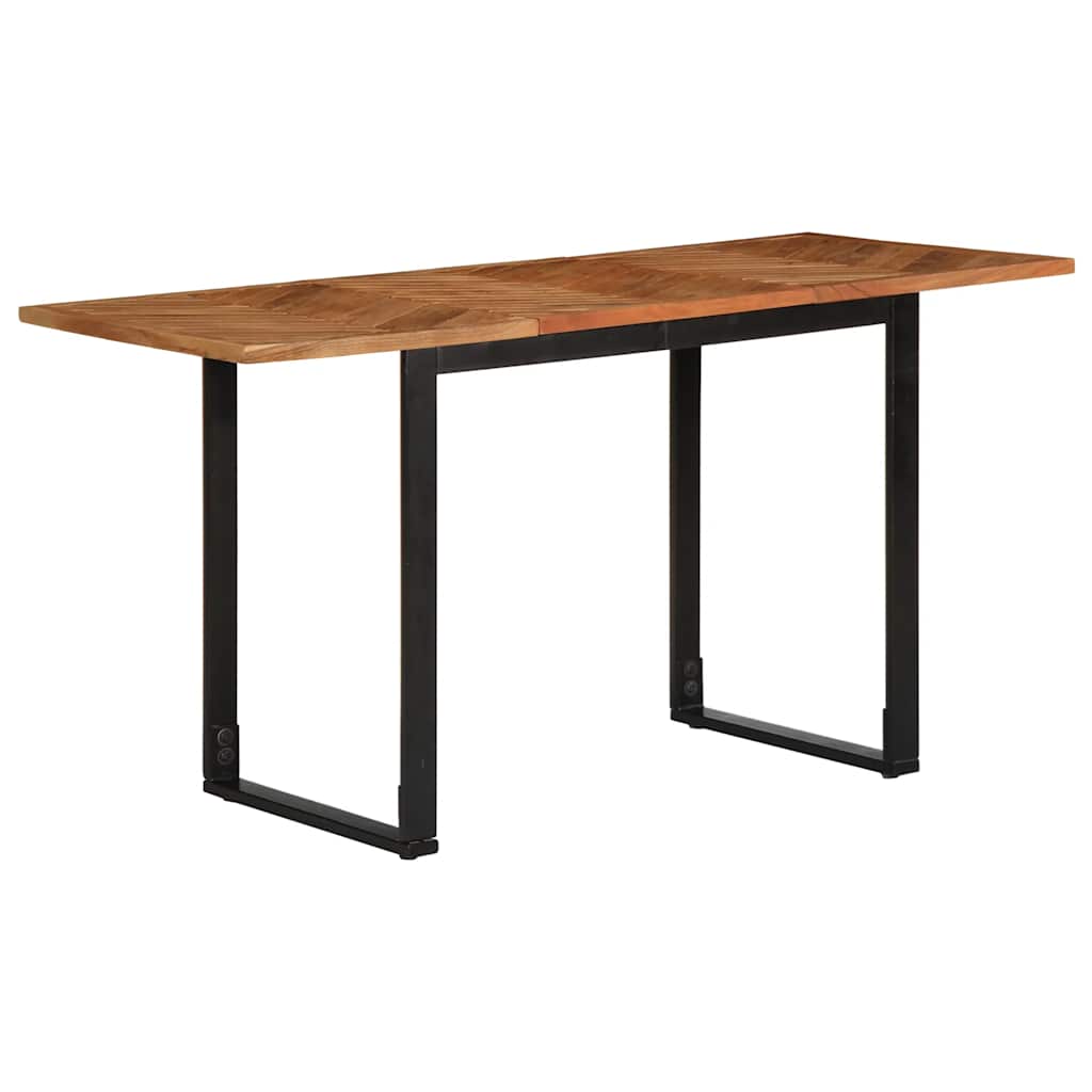 Mesa de jantar 140x70x75 cm madeira maciça de acácia