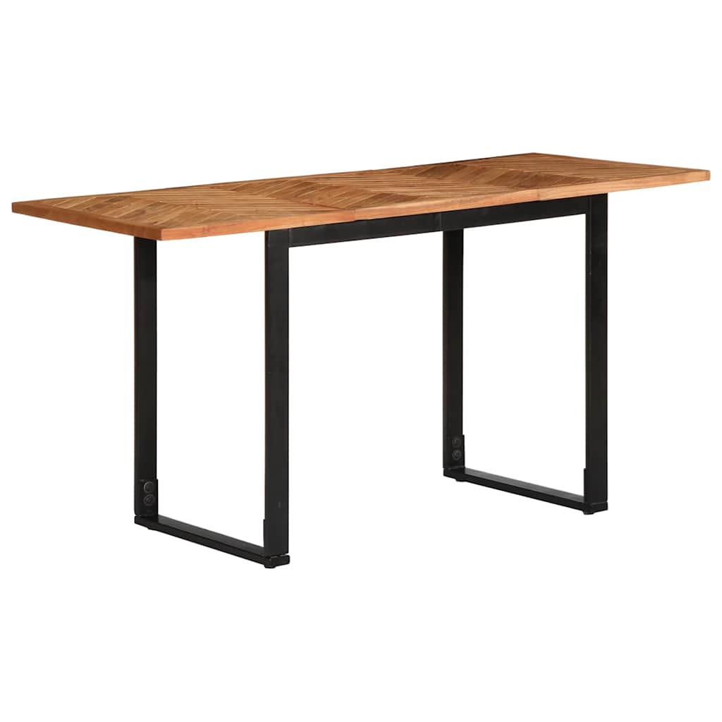 Mesa de jantar 140x70x75 cm madeira maciça de acácia