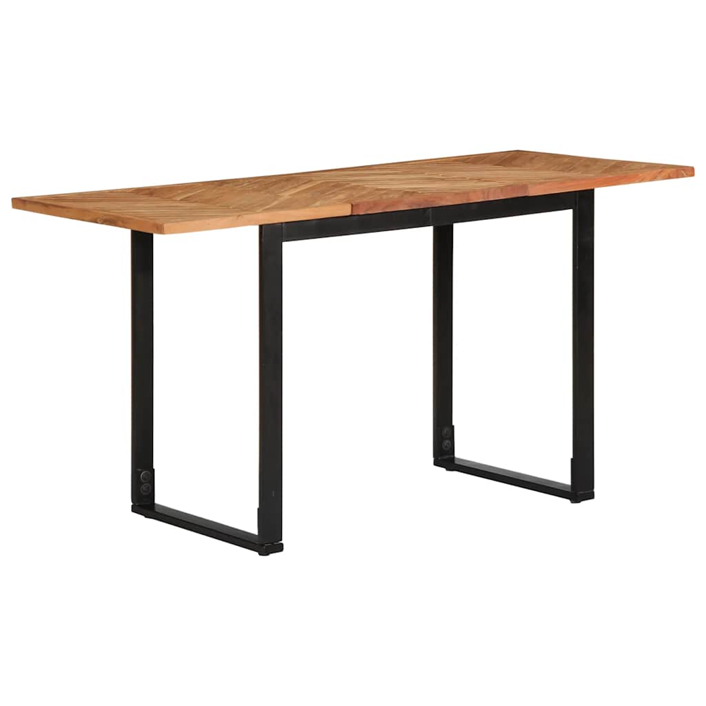 Mesa de jantar 140x70x75 cm madeira maciça de acácia