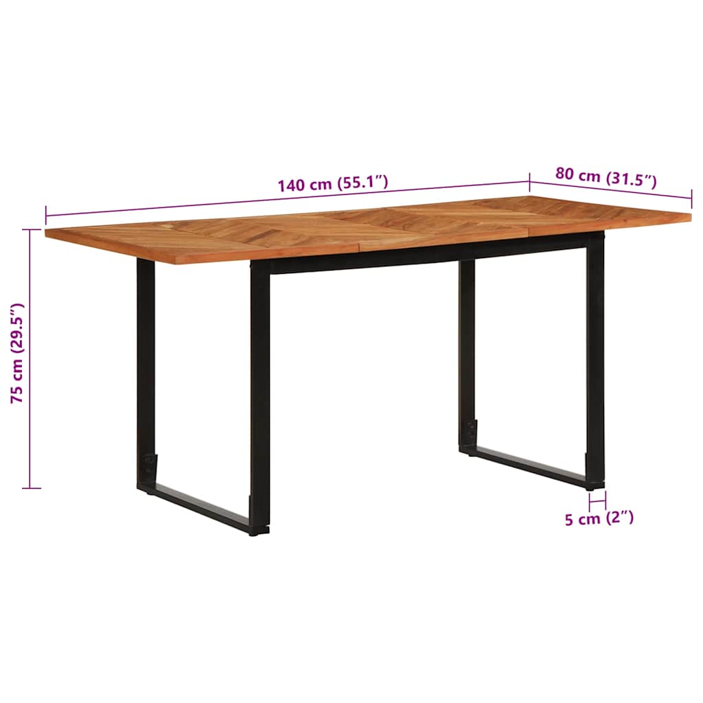 Mesa de jantar 160x80x75 cm Madeira maciça de Acácia