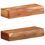 Prateleiras parede 2 pcs 40x17x8 cm madeira de acácia maciça