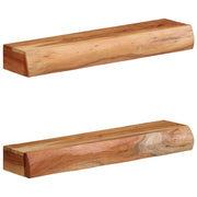 Prateleiras parede 2 pcs 60x17x8 cm madeira de acácia maciça