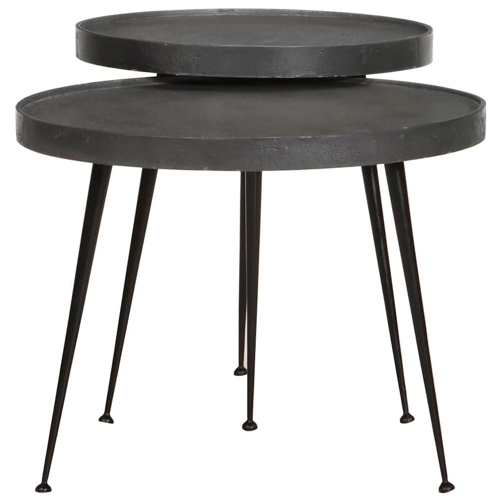 Mesas de centro 2 pcs derivados de madeira preto