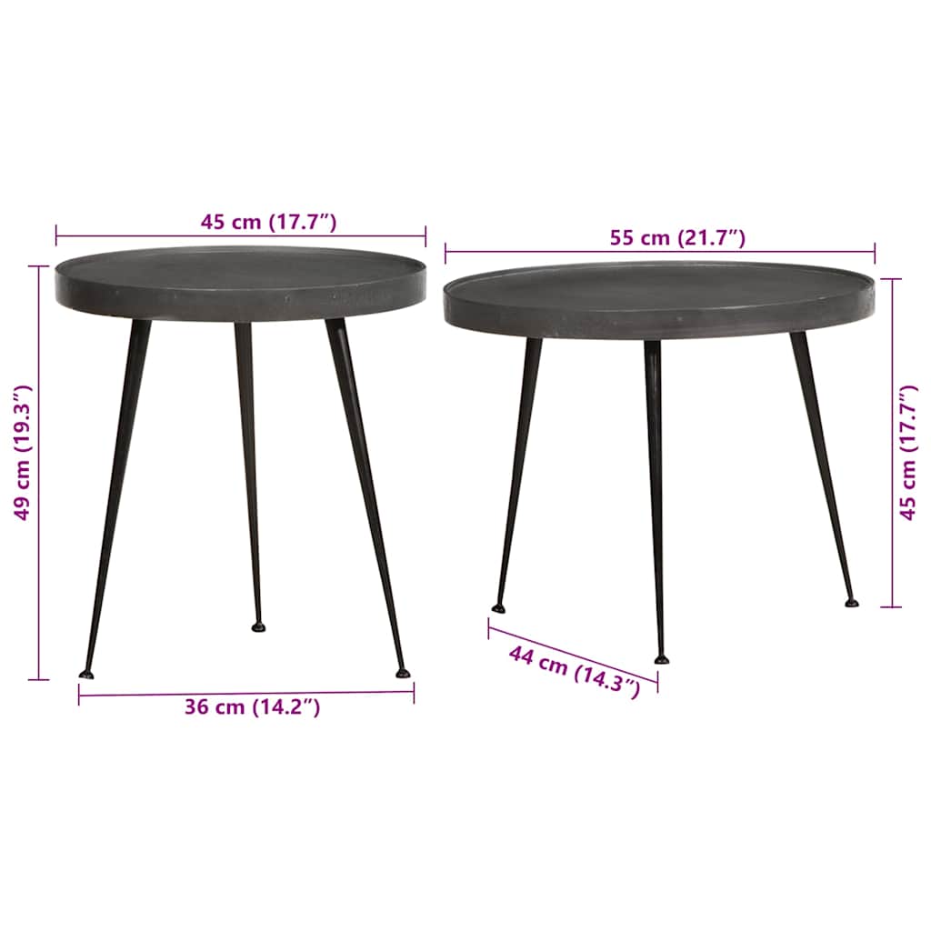 Mesas de centro 2 pcs derivados de madeira preto