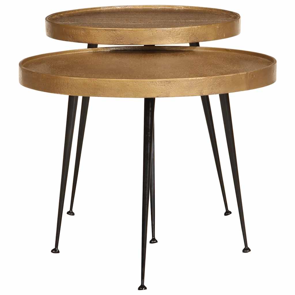 Mesas de centro 2 pcs derivados de madeira dourado