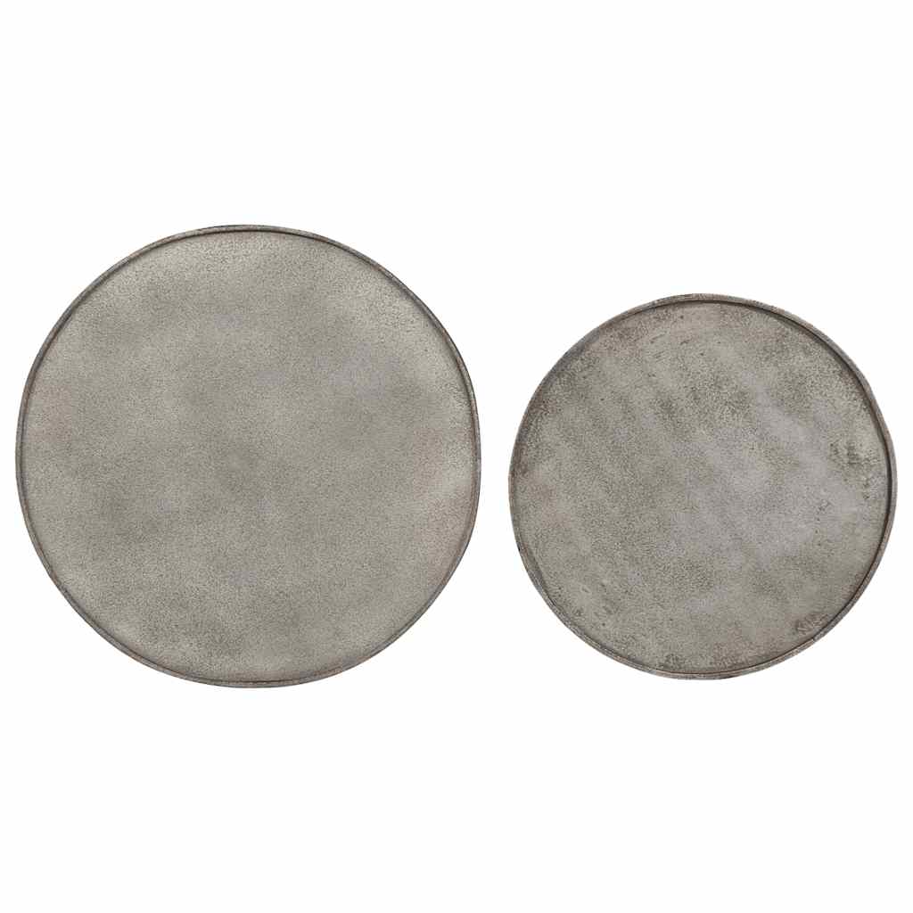 Mesas de centro 2 pcs derivados de madeira prateado