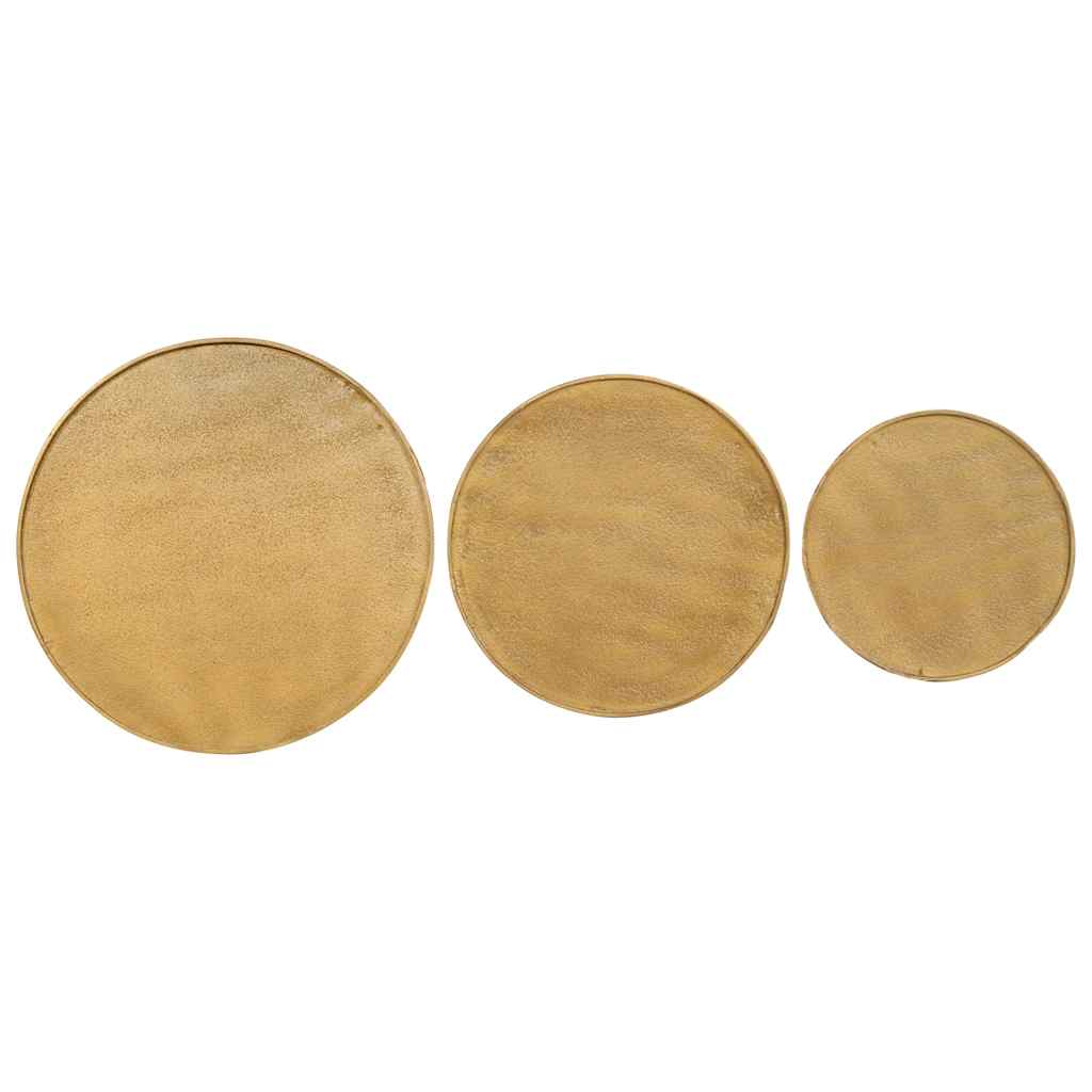 Mesas de centro 3 pcs derivados de madeira dourado