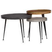 Mesas de centro 3 pcs derivados de madeira multicor