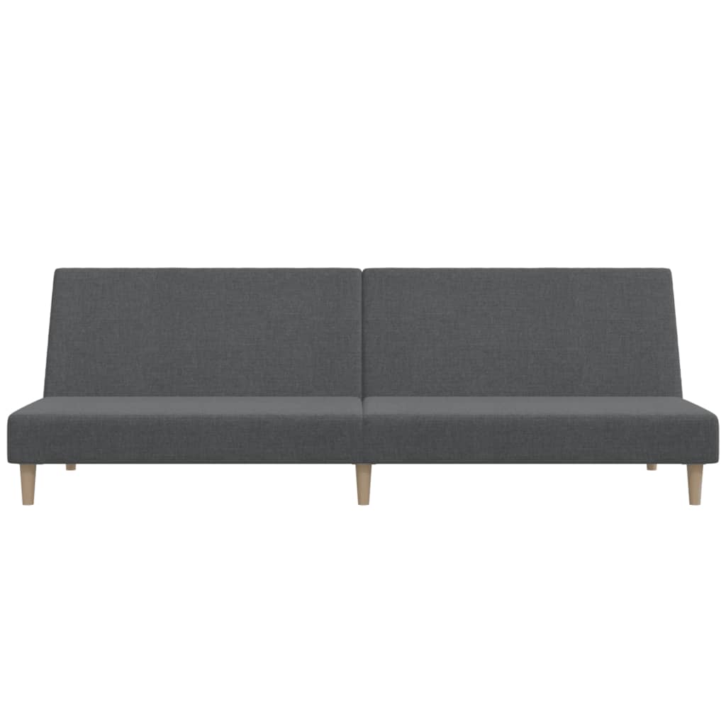 Sofá-cama de 2 lugares tecido cinzento-claro