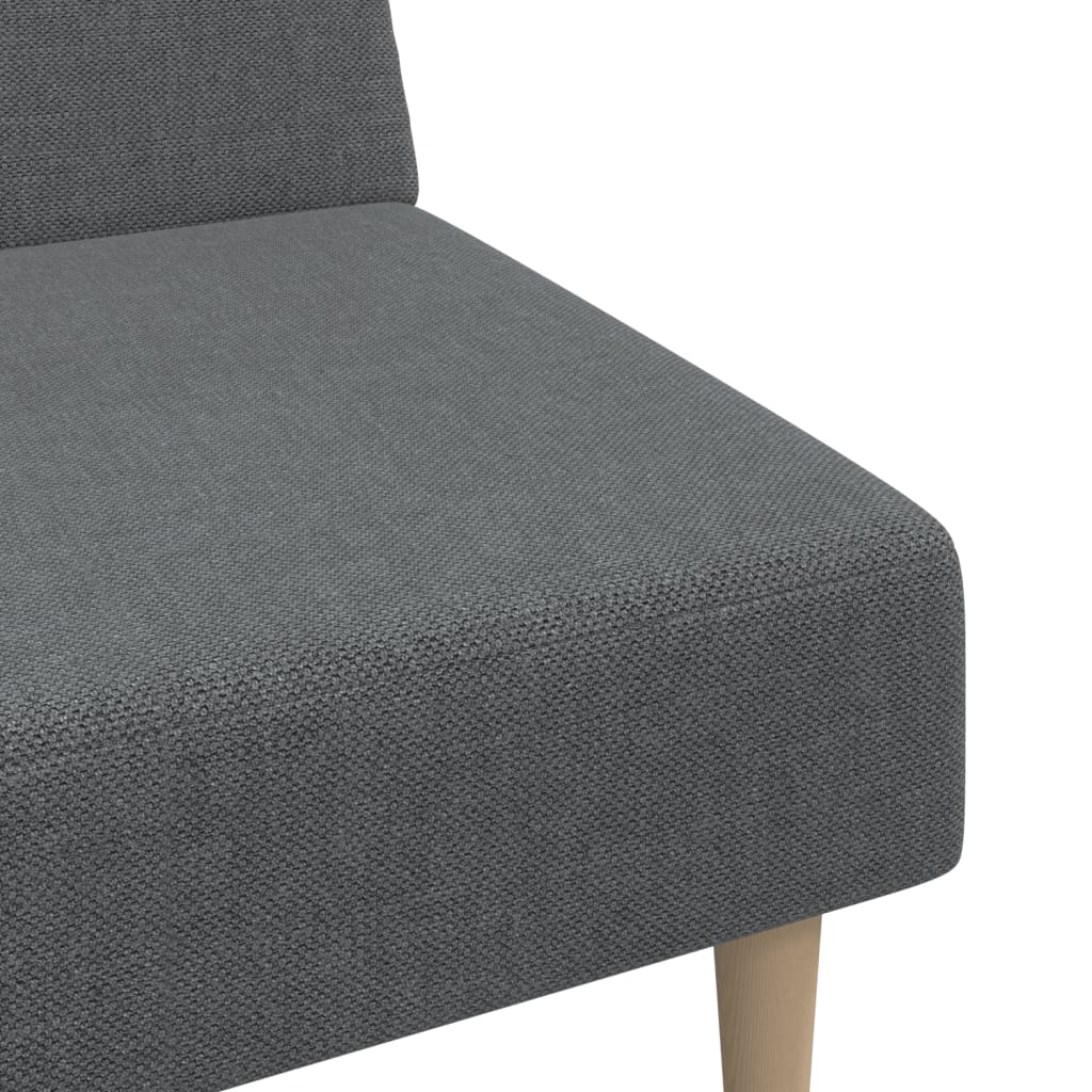 Sofá-cama de 2 lugares tecido cinzento-claro