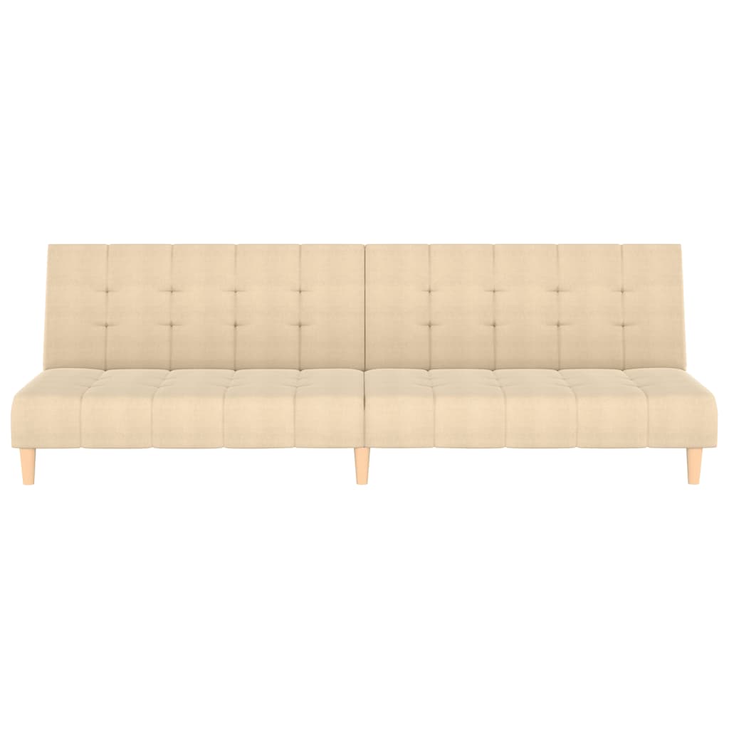 Sofá-cama de 2 lugares tecido cor creme
