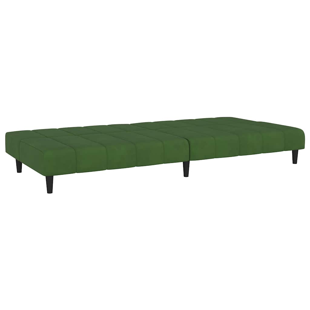 Sofá-cama de 2 lugares veludo verde-escuro