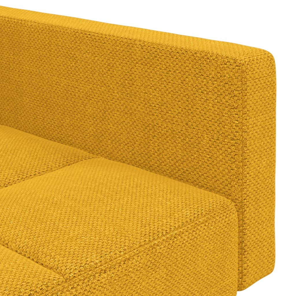 Sofá-cama 2 lugares com duas almofadas tecido amarelo