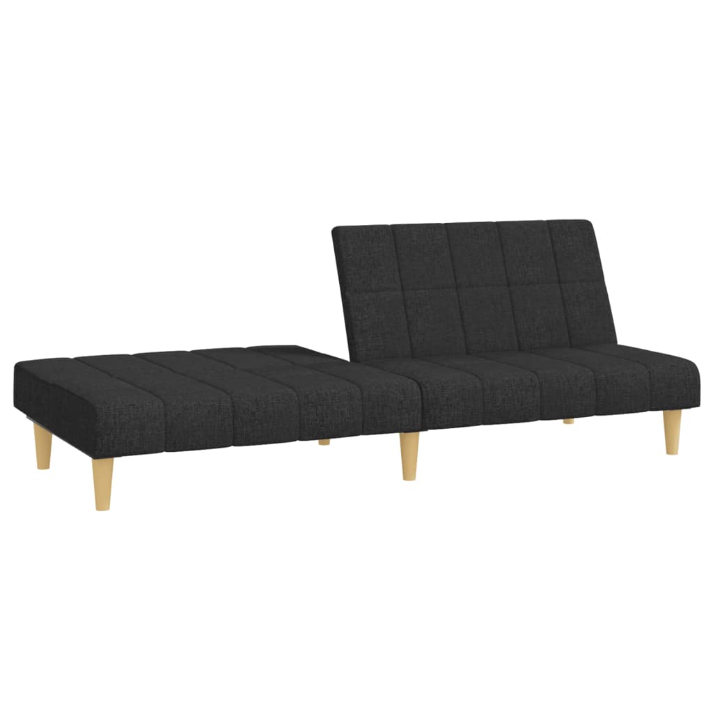 Sofá-cama de 2 lugares tecido preto