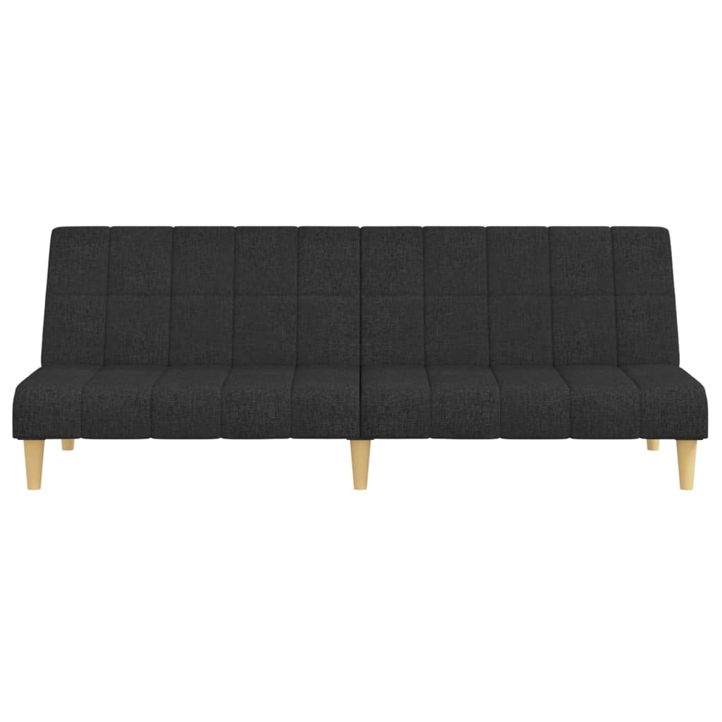 Sofá-cama de 2 lugares tecido preto
