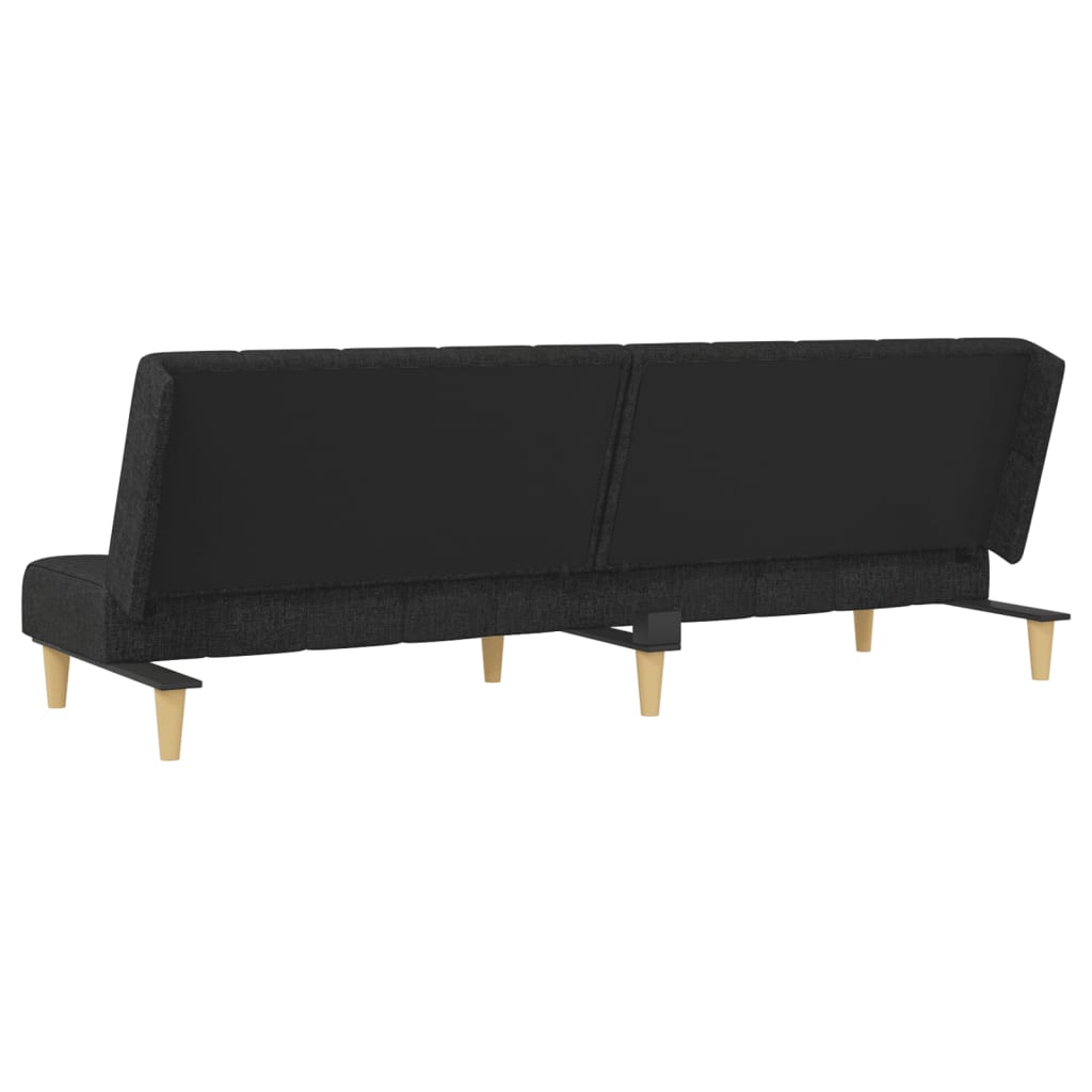 Sofá-cama de 2 lugares tecido preto