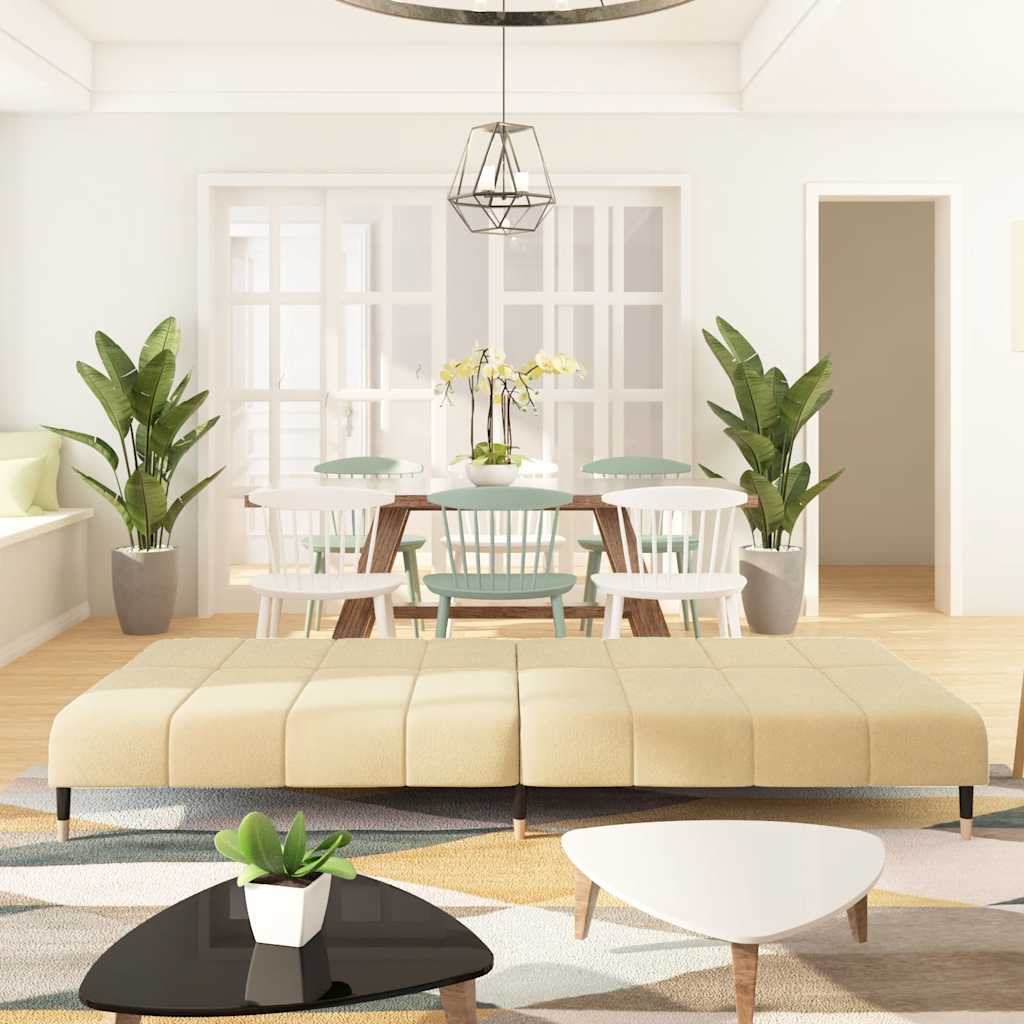 Sofá-cama de 2 lugares veludo cor creme